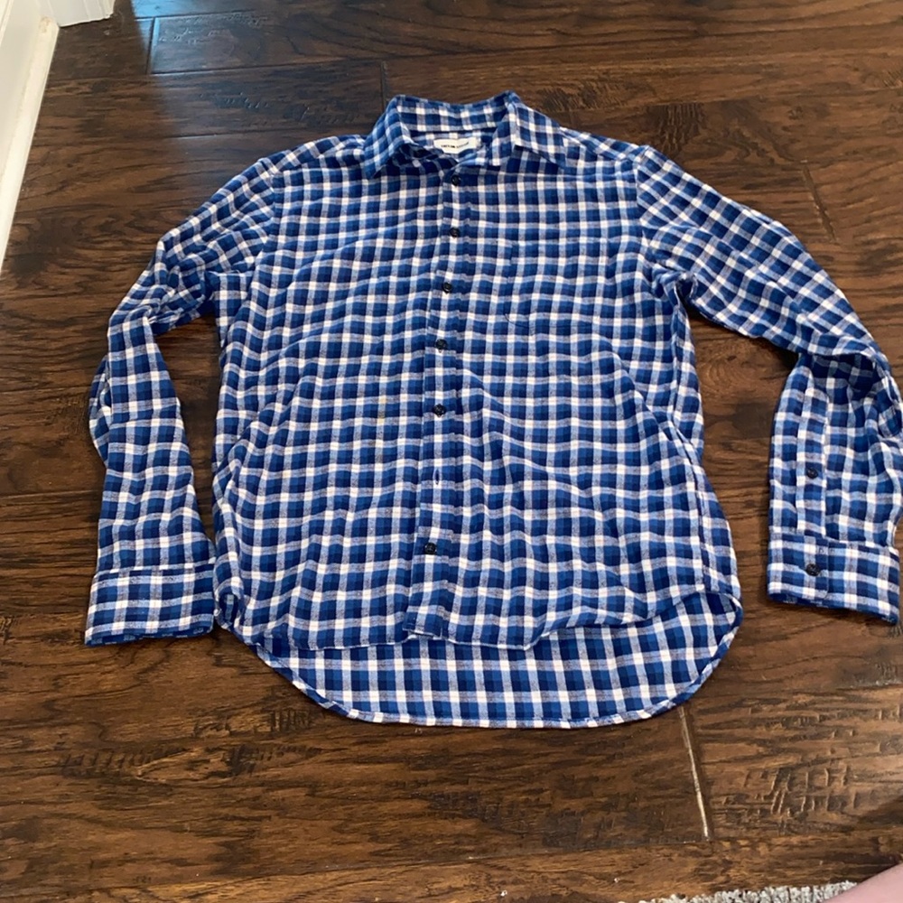 Taylor Stitch Blue Plaid Flannel Button Down